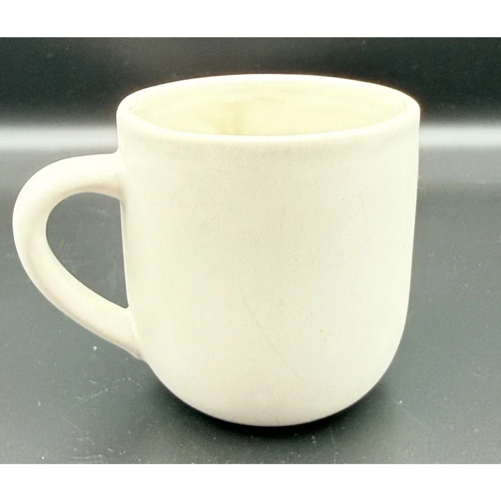 Pottery Barn Scary Squad White Stoneware Coffee Mug Ghost w/ Black Bat Bow 3D